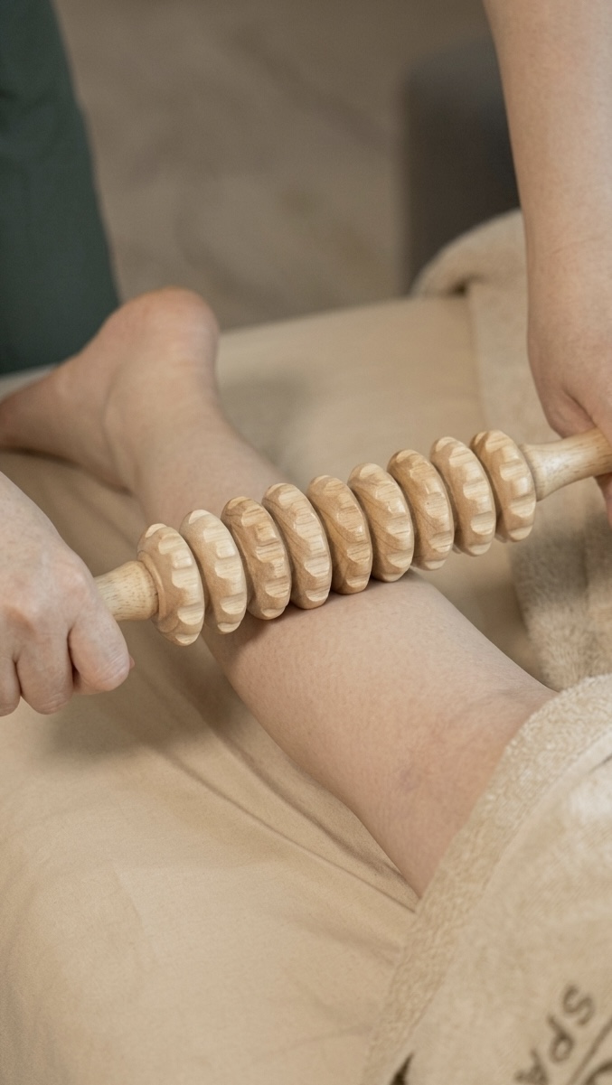 Wooden massage roller